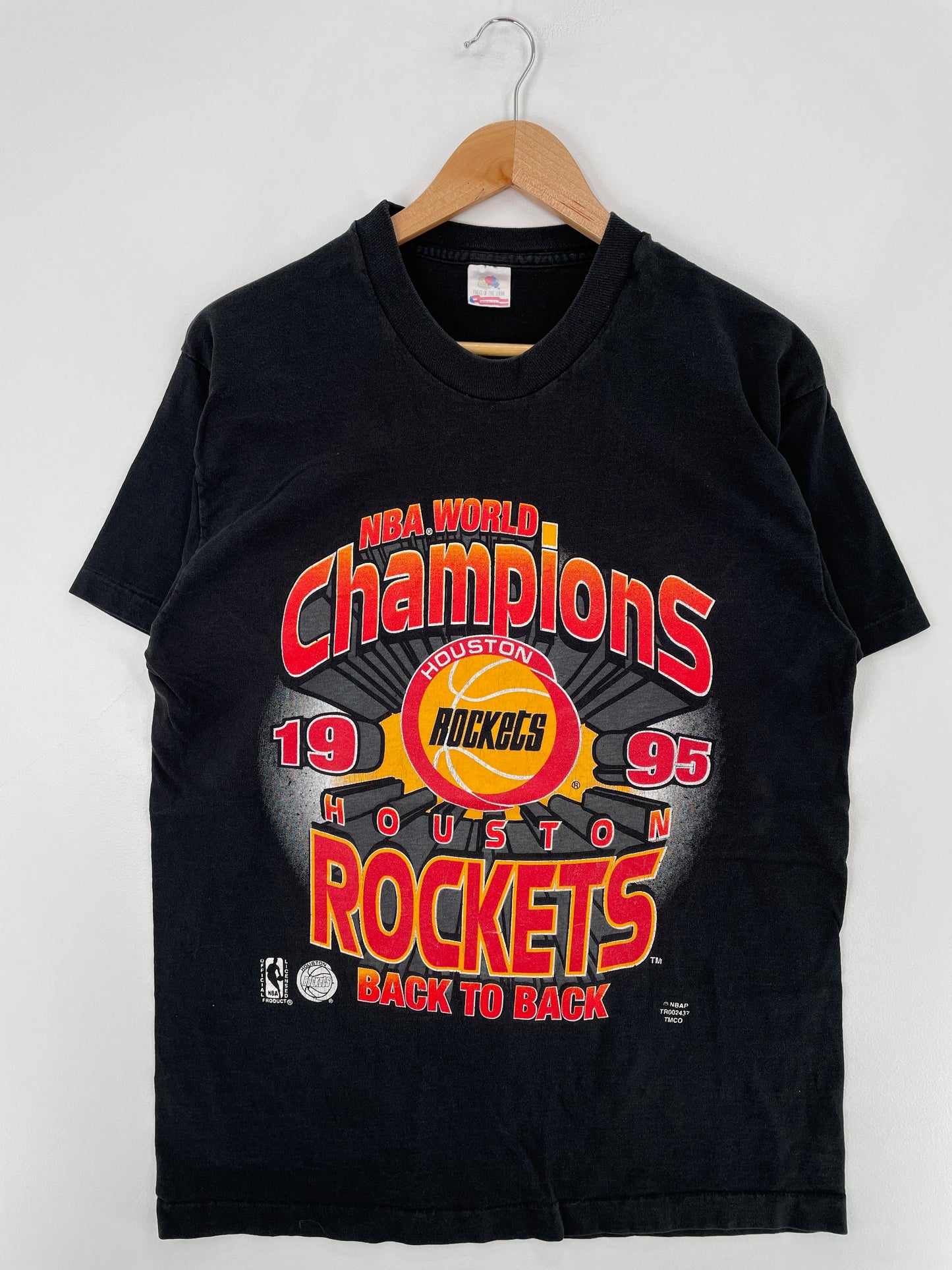 1995 HOUSTON ROCKETS Made in USA Size L Vintage NBA T-Shirt / F4830T