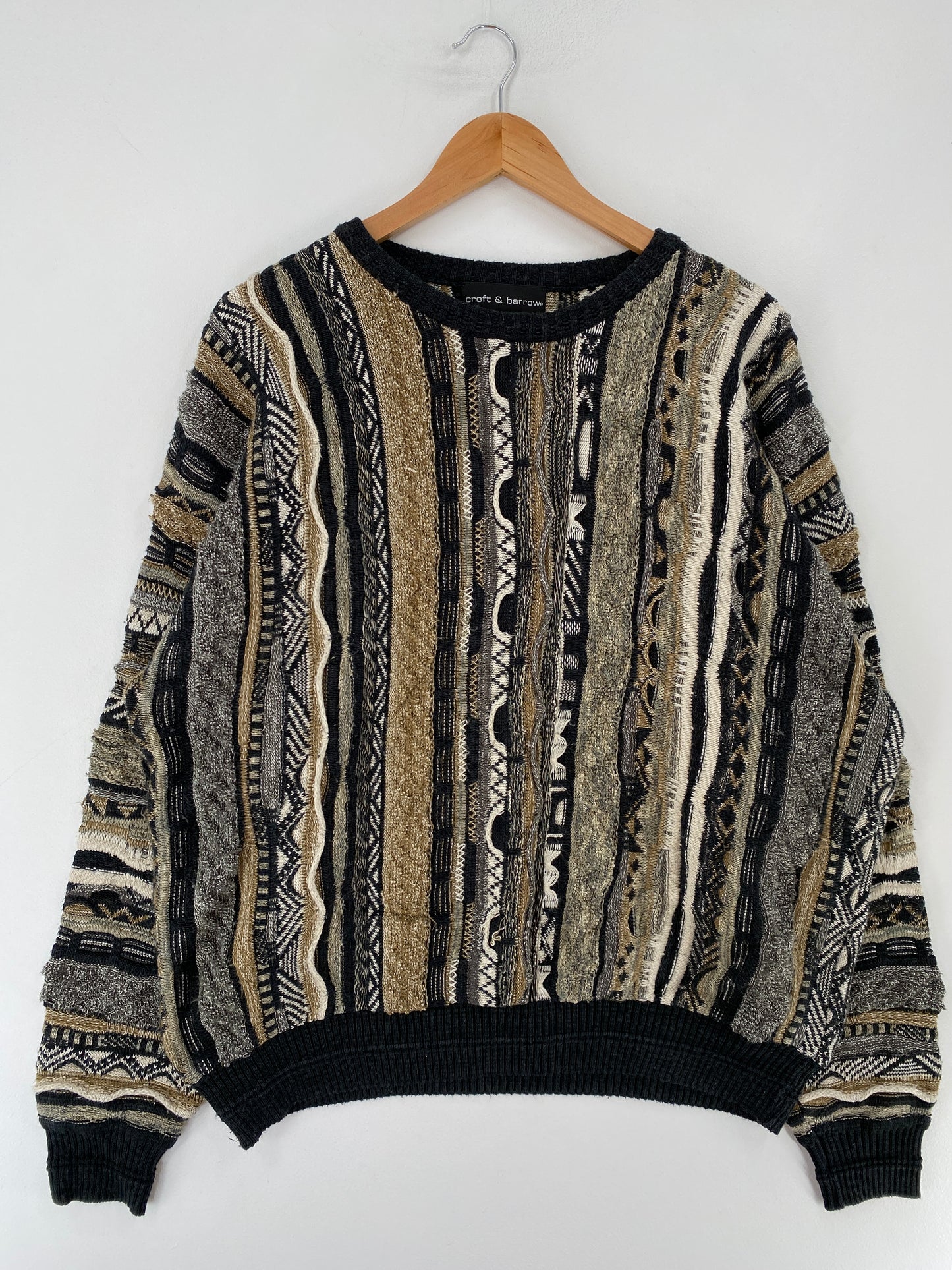 Vintage 3D COOGI-Style Size XL Cotton Knit Sweater / F251K