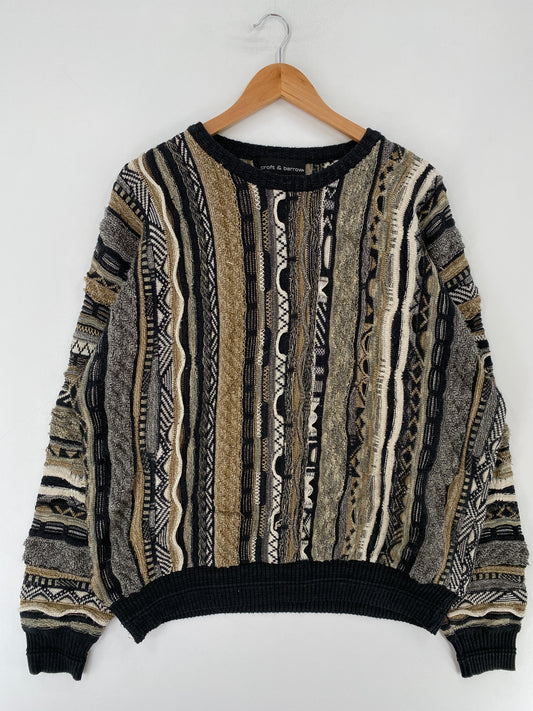 Vintage 3D COOGI-Style Size XL Cotton Knit Sweater / F251K