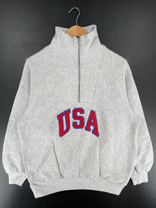 90’s USA Size Approx.M Half Zip Sweat-Shirt / E7296S