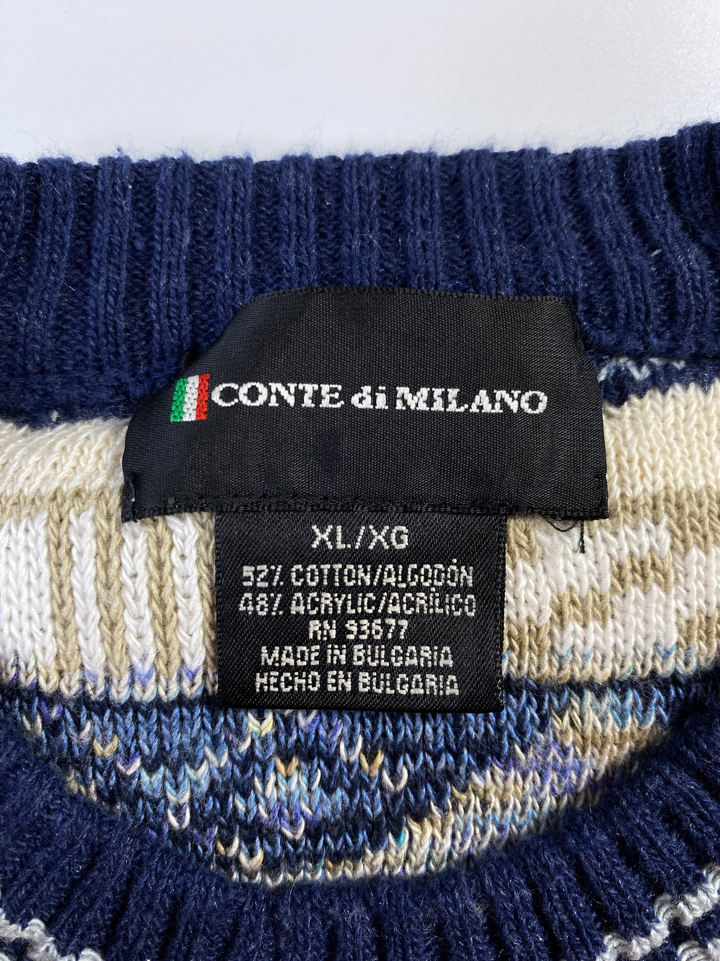 Vintage 3D COOGI-Style Size XL Cotton Knit Sweater / F250K