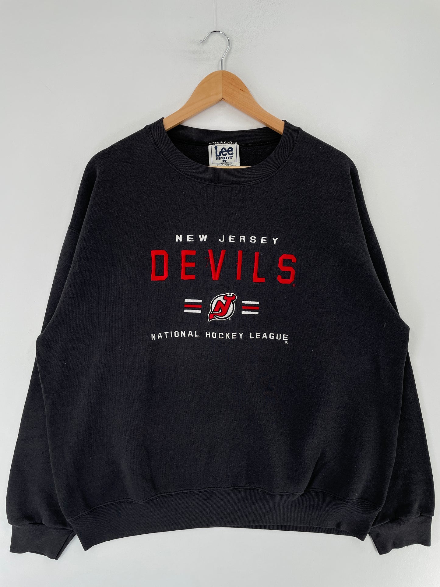 00' NEW JERSEY DEVILS Size L Vintage NHL Sweat-Shirt / F867S