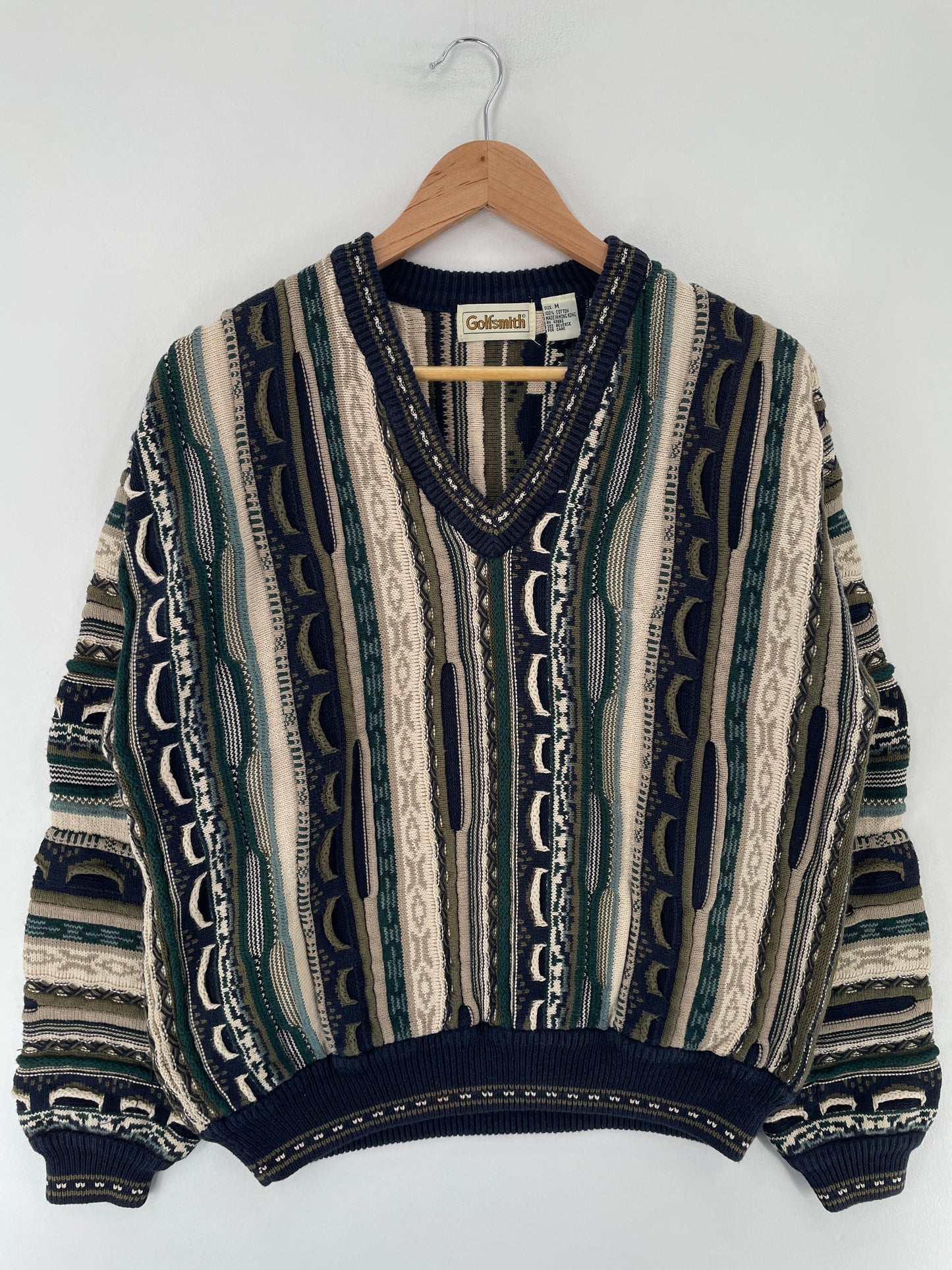 Vintage 3D COOGI-Style Size M Cotton Knit Sweater / E7392K