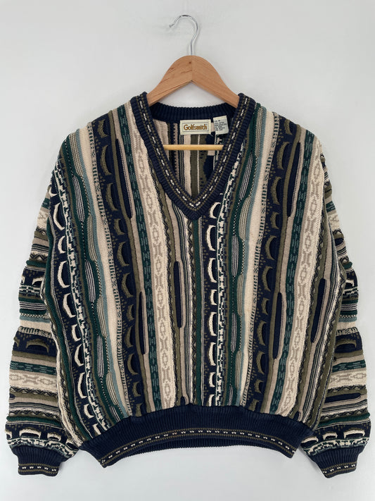 Vintage 3D COOGI-Style Size M Cotton Knit Sweater / E7392K