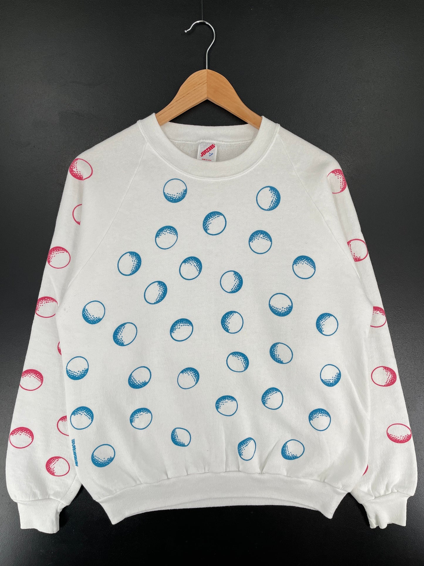 90's GOLF BALL All over print Made in USA Size L Vintage Sweat-Shirt / G1061S