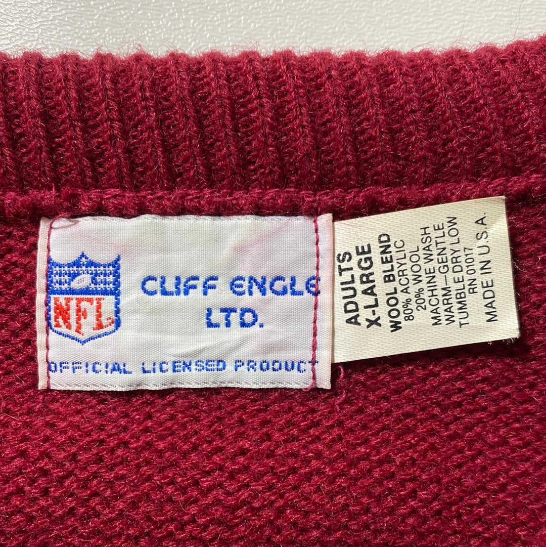 90’s WASHINGTON REDSKINS Made in USA Size XL NFL Knit Sweater / G5296K