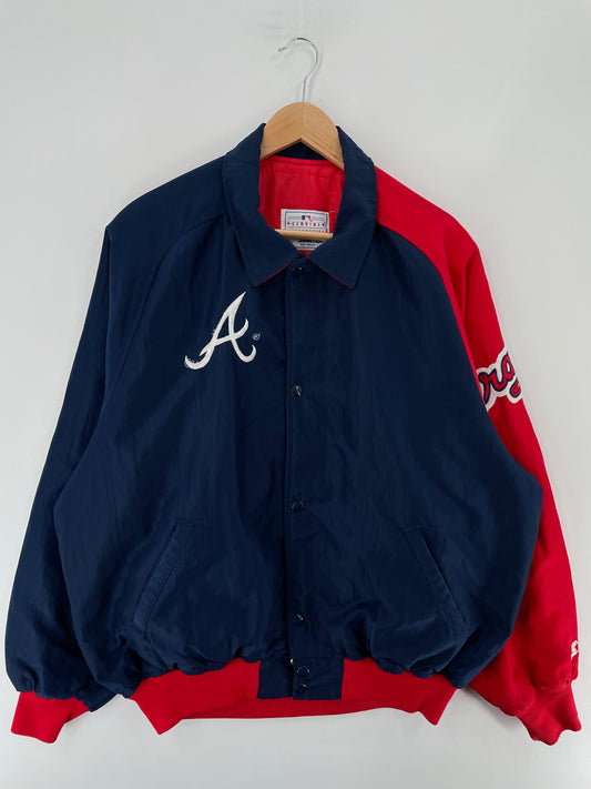 90’s STARTER x ATLANTA BRAVES Size L Vintage MLB Padded Nylon Jacket / E6879N