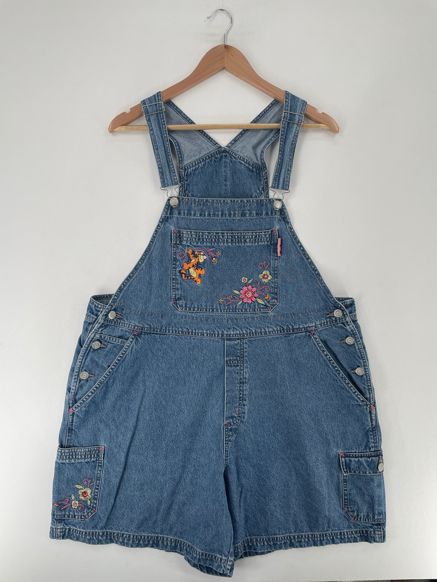 00' DISNEY WINNIE THE POOH Size Ladies.18-20W(XL-XXL) Vintage Denim Overall / E7878P