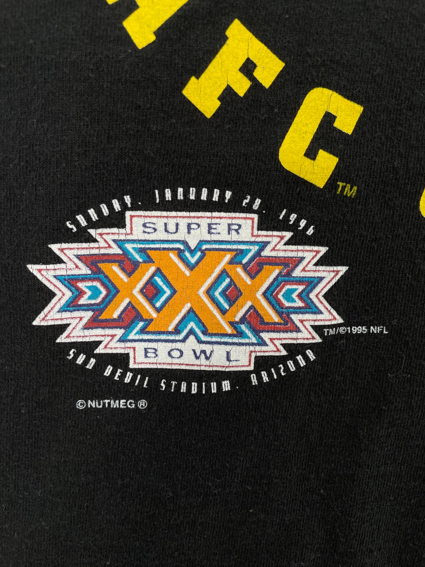 1995 PITTSBURGH STEELERS Made in USA Size L Vintage NFL T-Shirt / F1976T