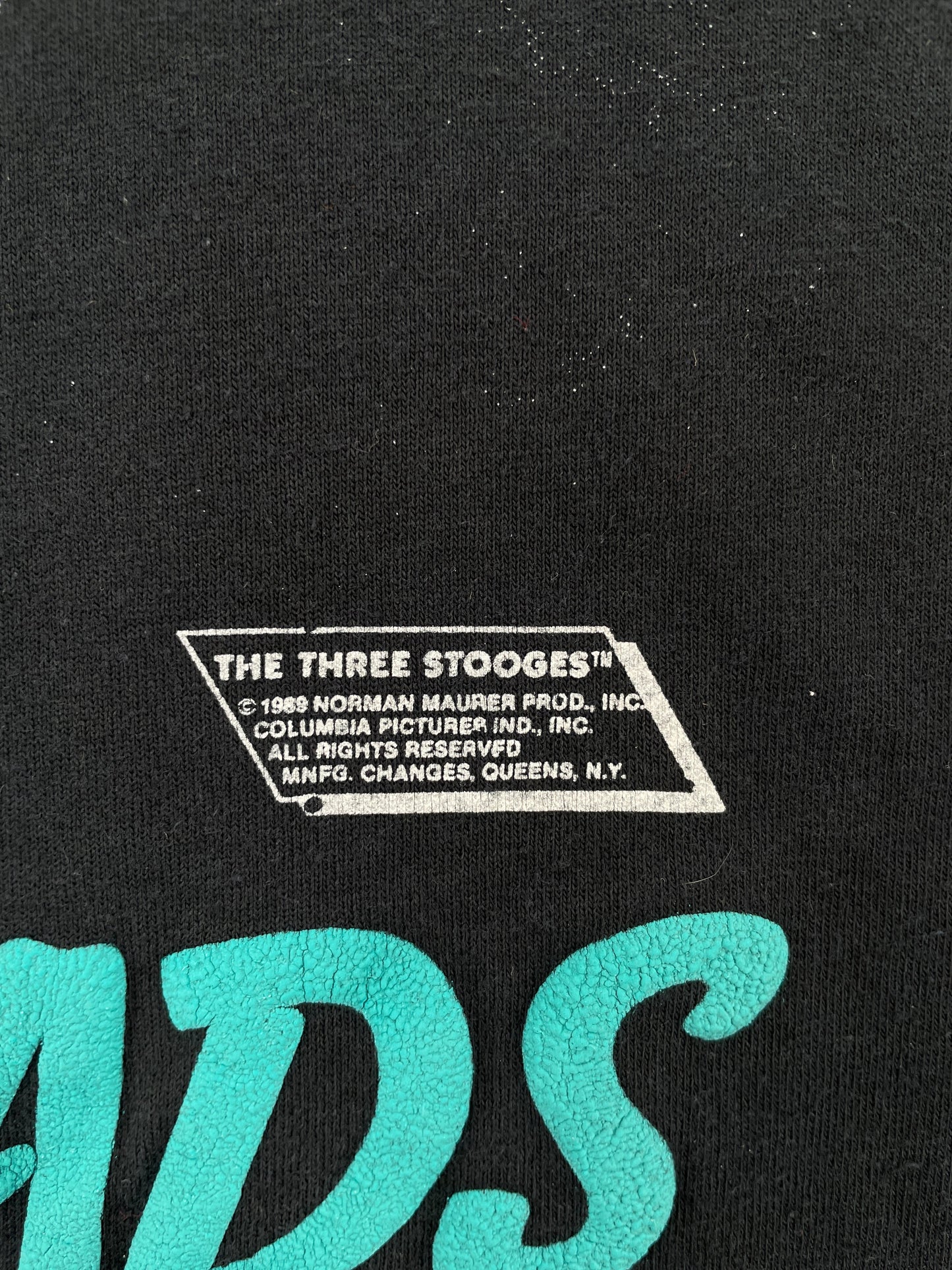 1989 THE THREE STOOGES Made in USA Size L Vintage T-Shirt / F2081T