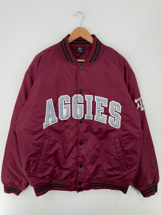 00' STARTER x A&M AGGIES Size L Vintage College Padded Nylon Jacket / G5972N