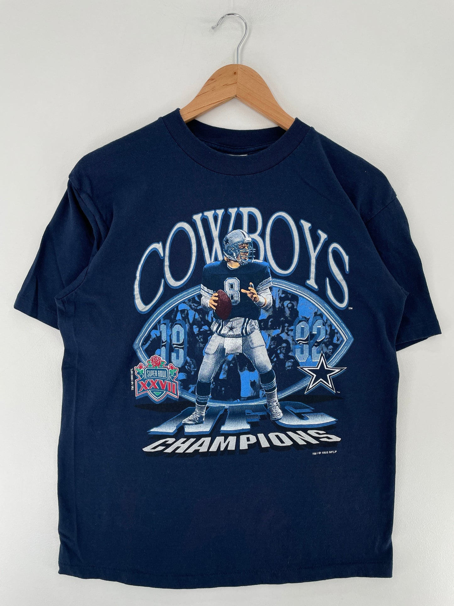 1993 SALEM x DALLAS COWBOYS Made in USA Size L Vintage NFL T-Shirt / F4778T