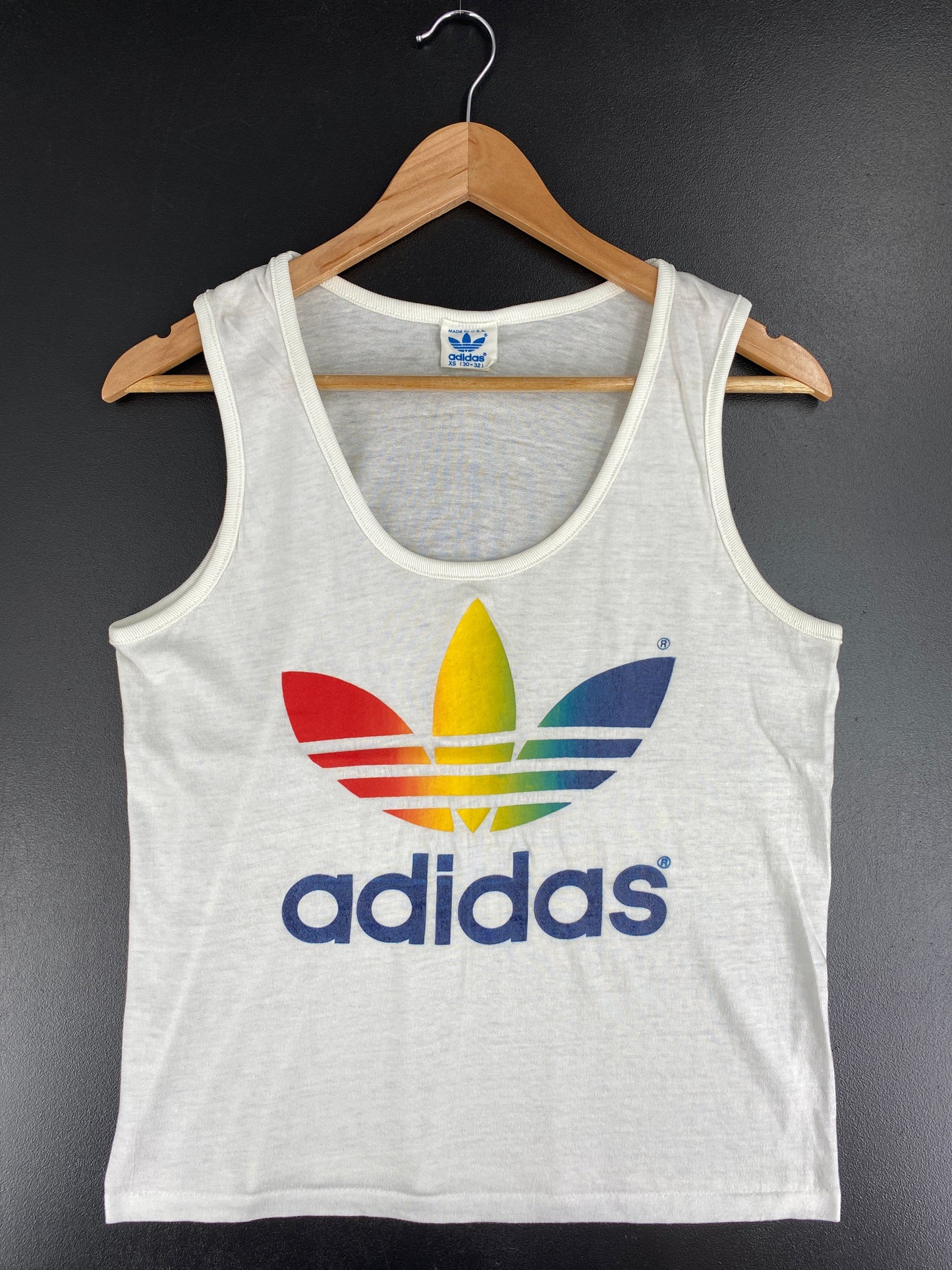 .80's ADIDAS Made in USA Size XS Vintage Tank Top / F176T