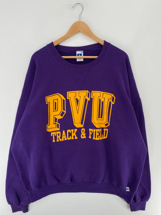 90’s RUSSELL x PRAIRIE VIEW A&W UNIVERSITY TRACK & FIELD Size XXXL Vintage College Sweat-shirt / G4286S