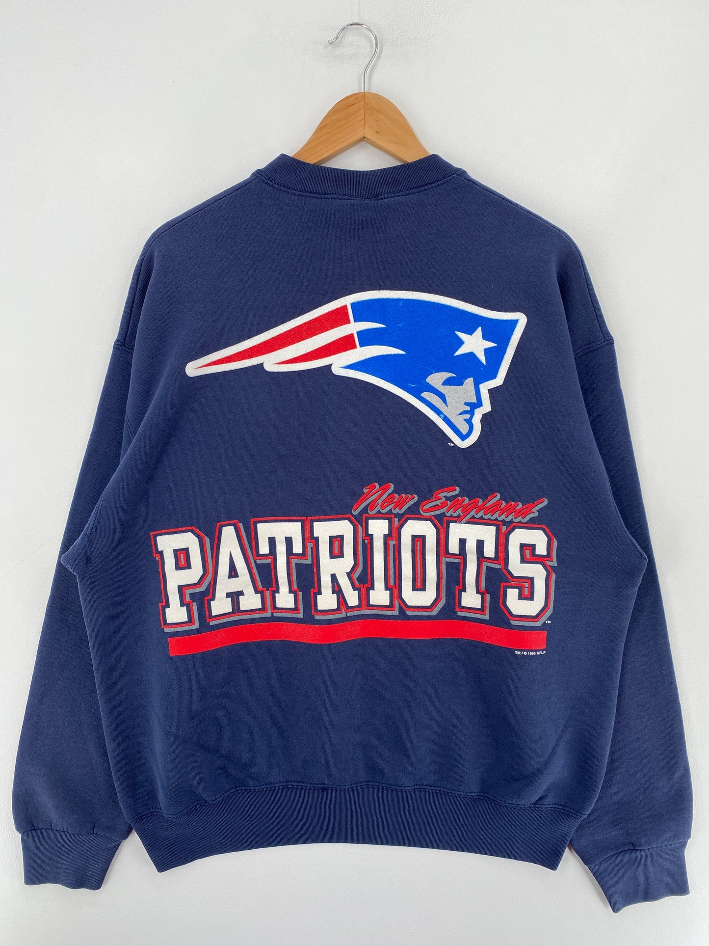 1995 SLAME x NEW ENGLAND PATRIOTS Made in USA Size XL Vintage NFL Sweat-Shirt / G4189S