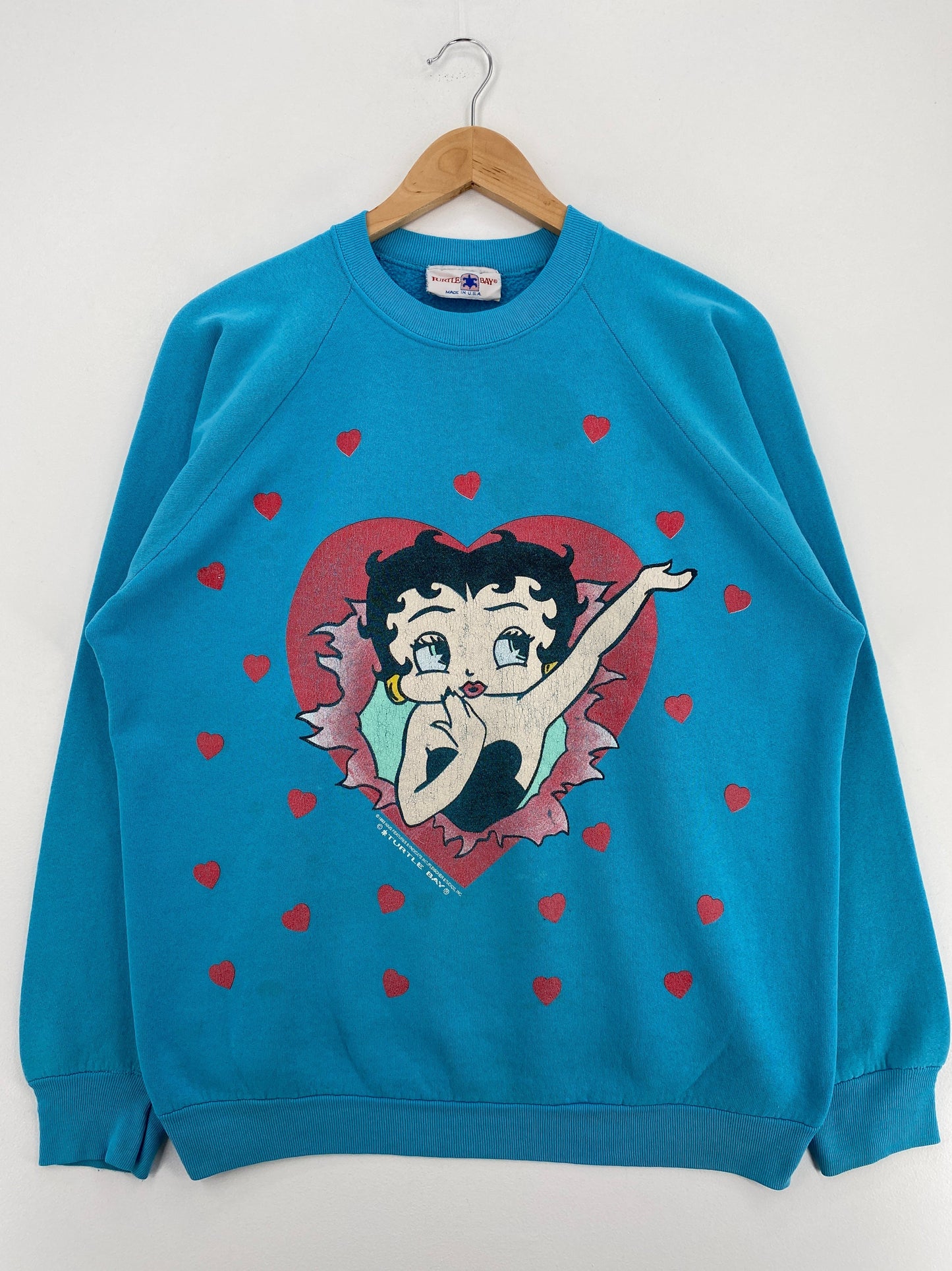 1993 BETTY BOOP Made in USA Size Approx.M Vintage Sweat-shirt / F6342S