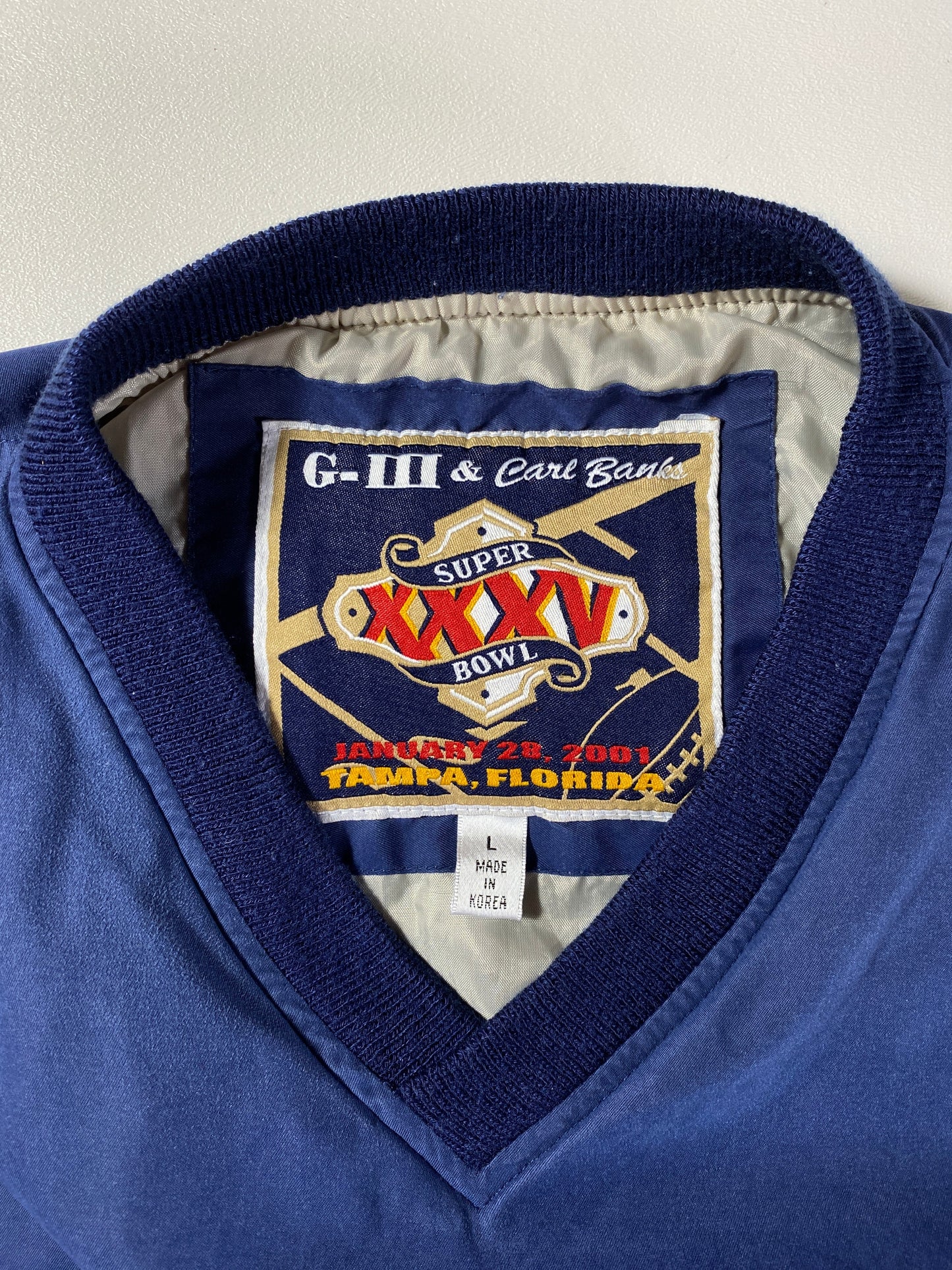 2001 TAMPA FLORIDA SUPER BOWL Size L vintage NFL Nylon Jacket / F9281N