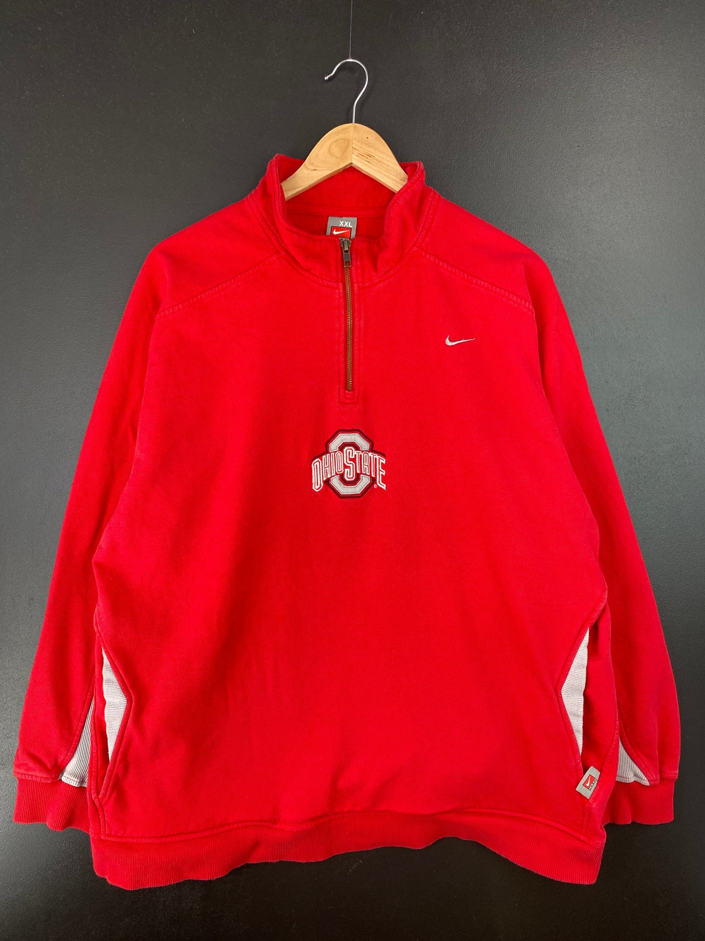 00' NIKE x OHIO STATE Size XXL Vintage College Half Zip Sweat-shirt / F5353S