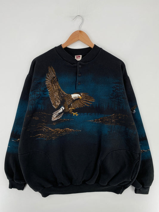 1992 BALD EAGLE Made in USA Size XXL Vintage Animal Sweat-Shirt / F6255S