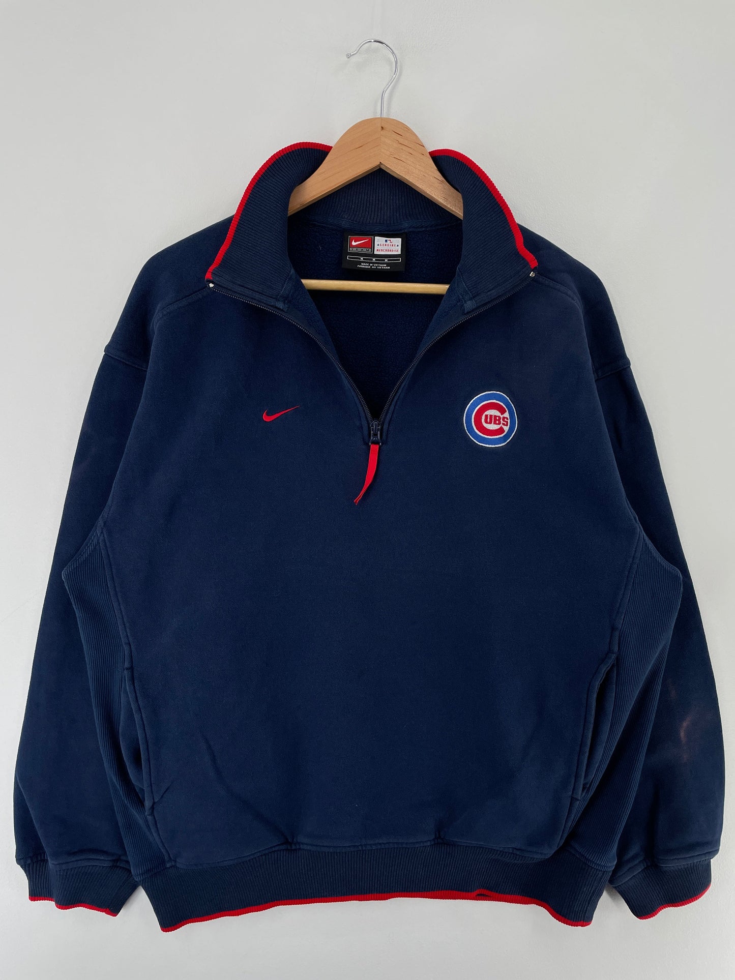 .00' NIKE x CHICAGO CUBS Size M Vintage MLB Half Zip Sweat-Shirt / F4446S
