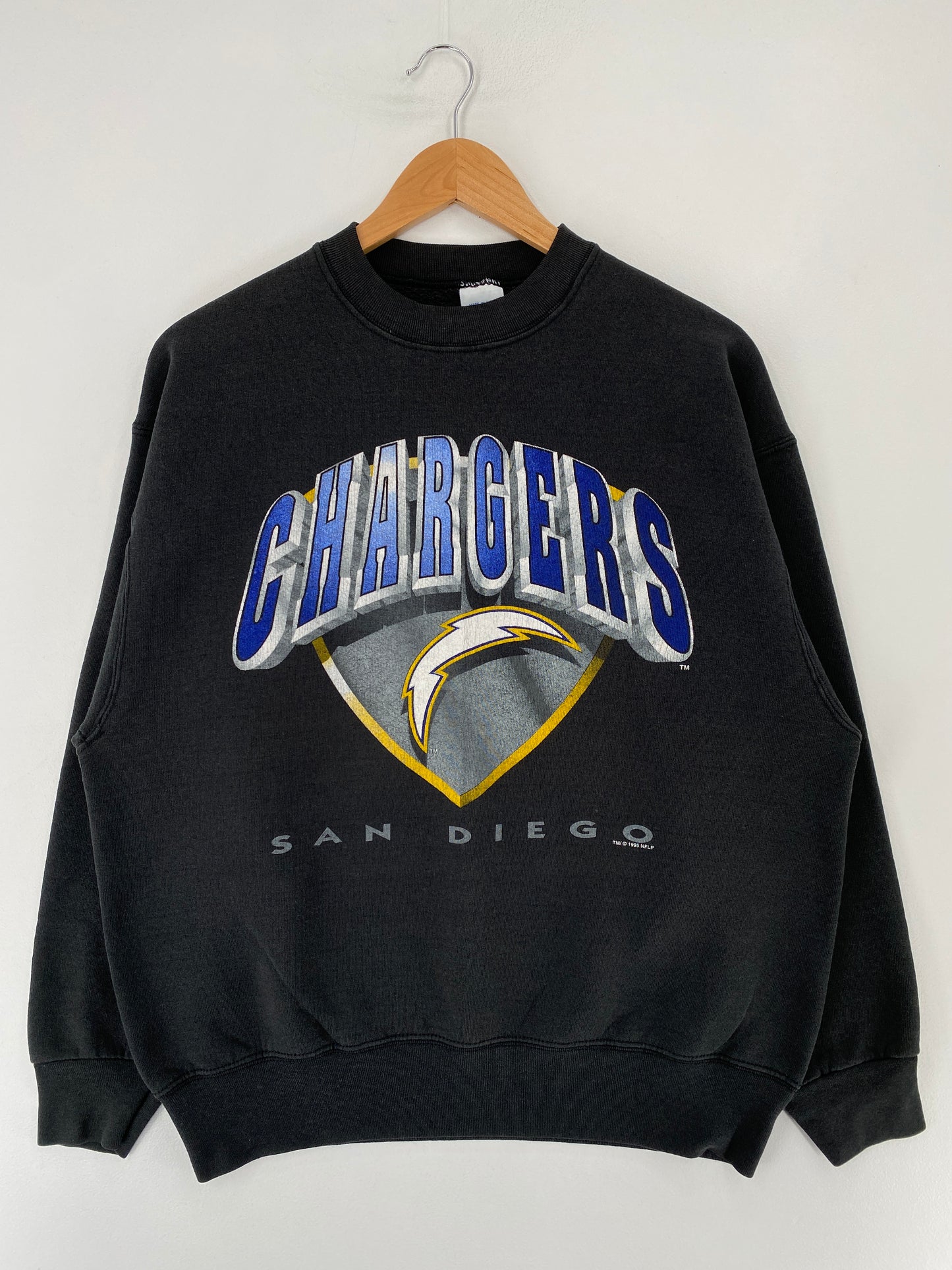 1995 SALEM x SAN DIEGO CHARGERS Made in USA Size L Vintage NFL Sweat-Shirt / E7997S