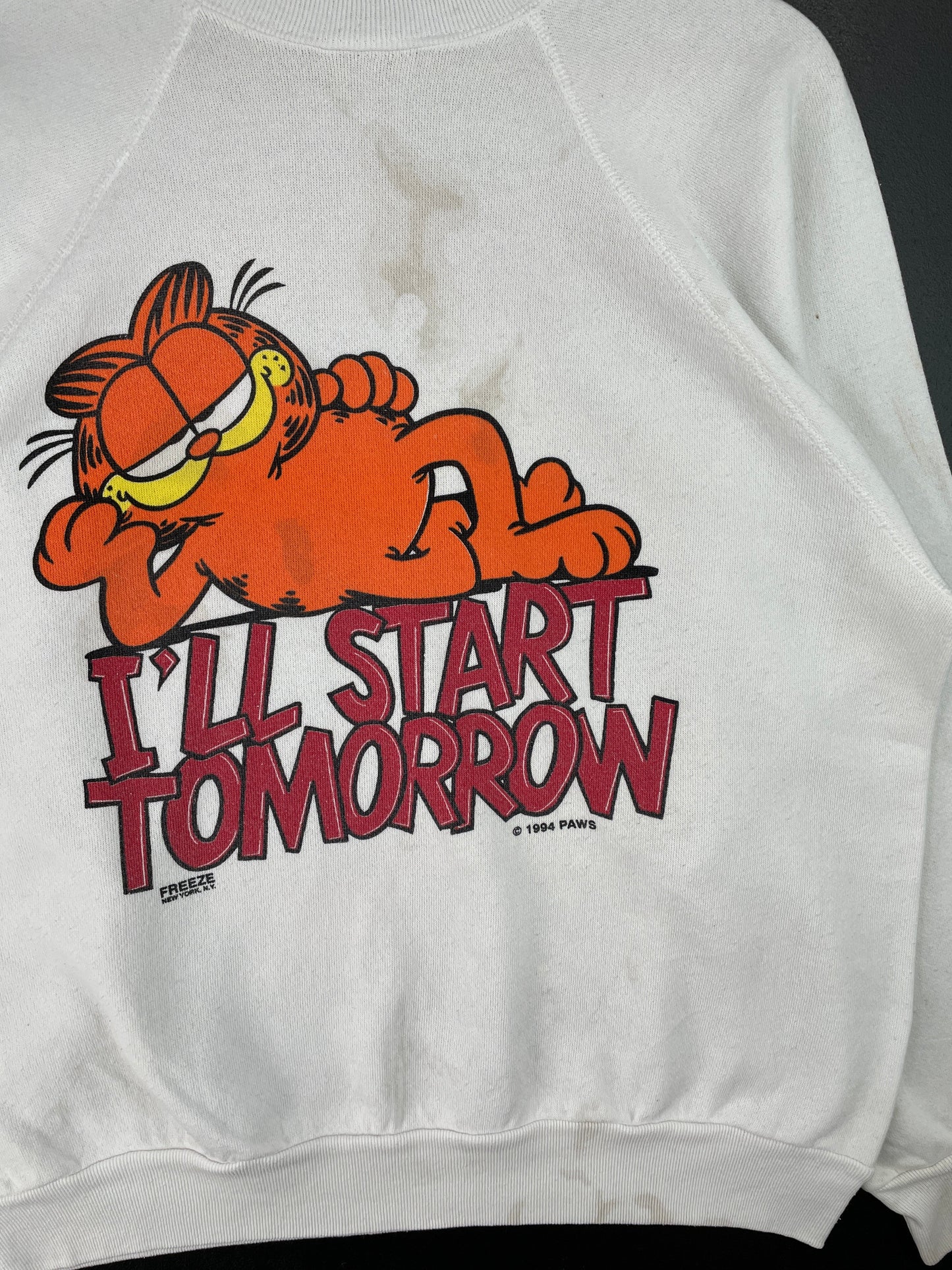 .1994 GARFIELD Made in USA Size L Vintage Sweat-shirt / F2208S