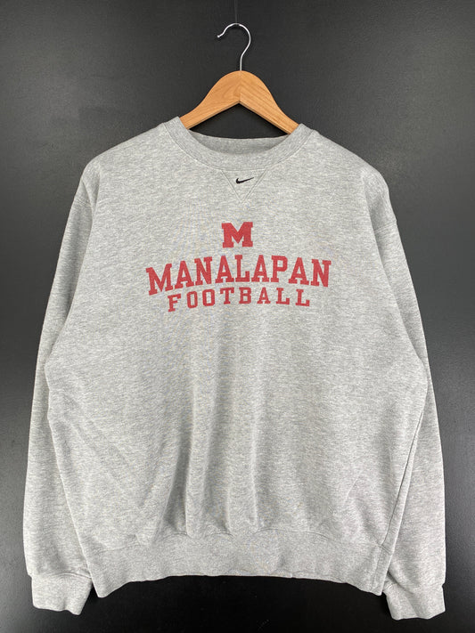 00' NIKE x MANALAPAN FOOTBALL Size L Vintage College Sweat Shirt / F7793S