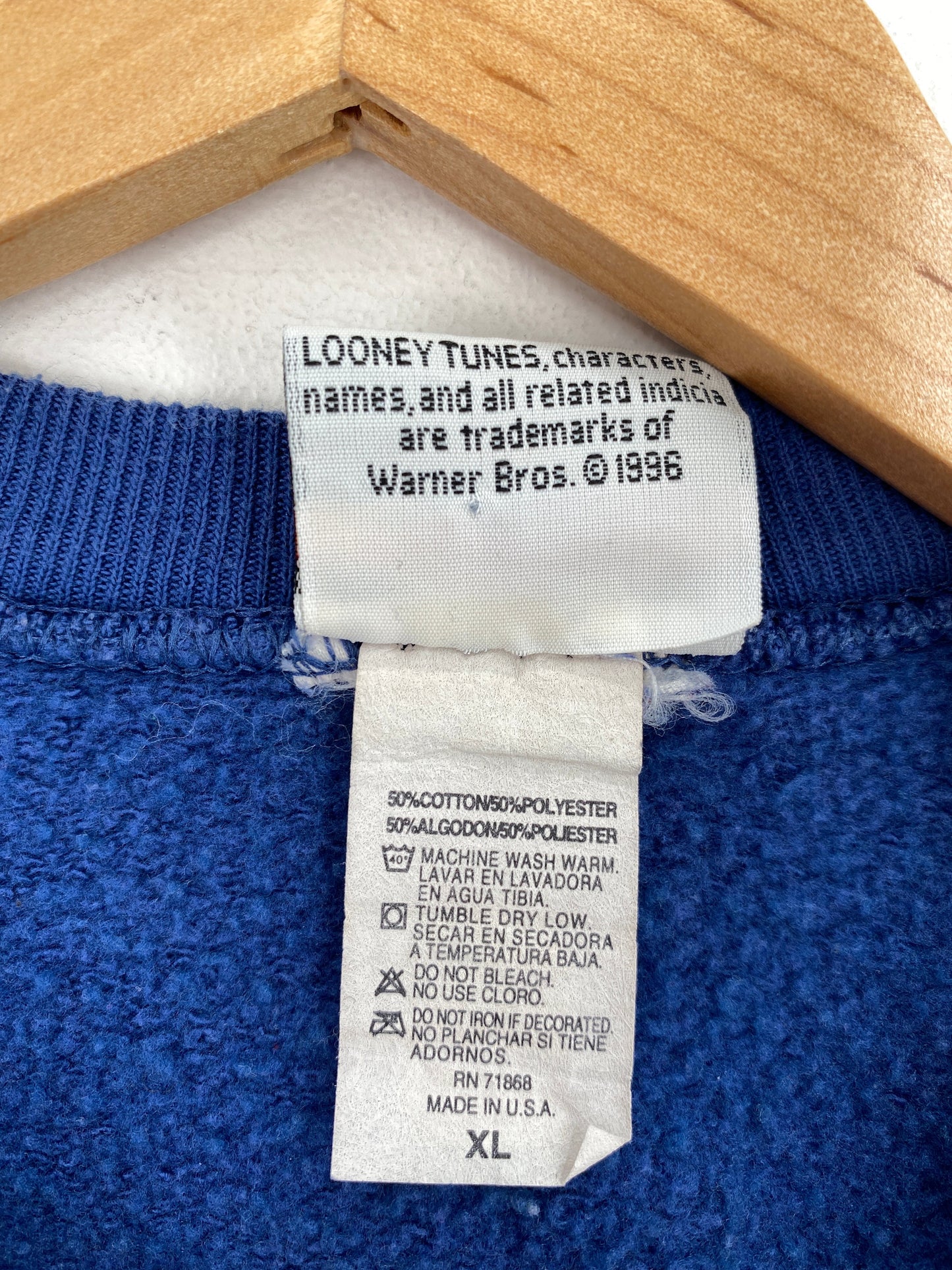 1996 LOONEY TUNES TAZ Made in USA Size XL Vintage Sweat-shirt / F6372S