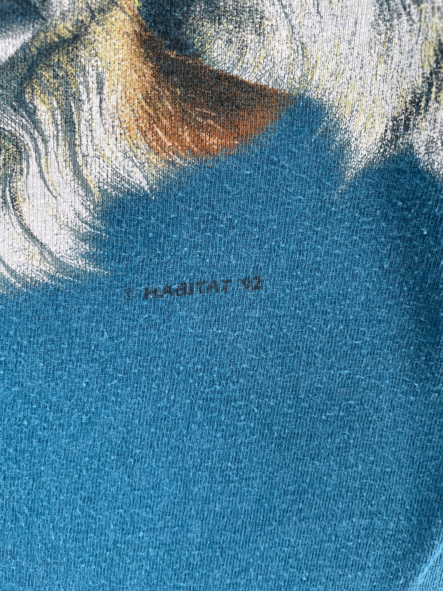 1992 WOLF Size Approx.XL Vintage Animal T-Shirt / E7589T