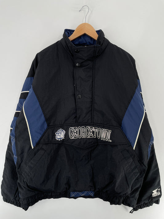 .90’s STARTER x GEORGETOWN Size XL Vintage College Padded Nylon Jacket / E6872N