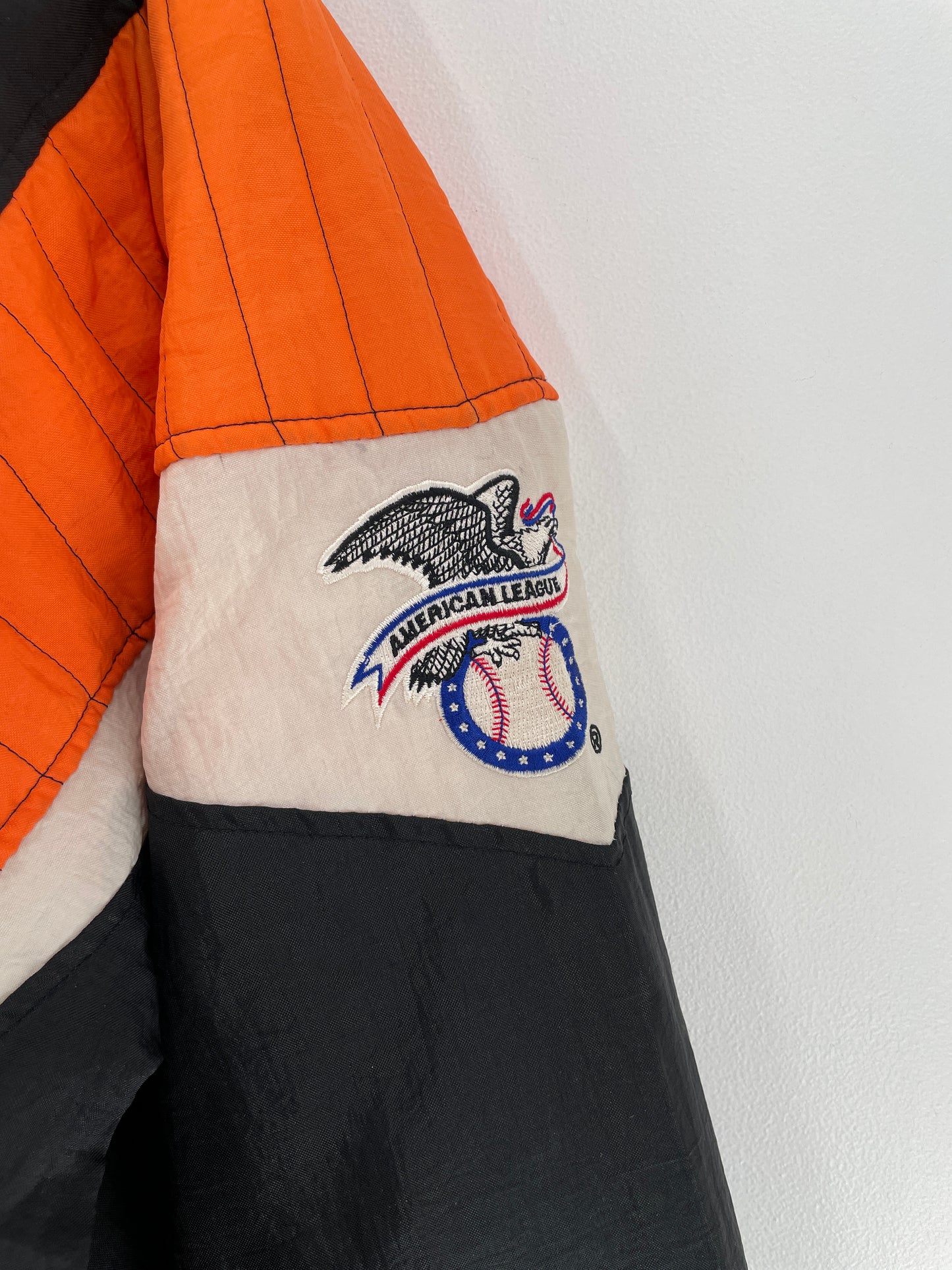 90's STARTER x BALTIMORE ORIOLES Size M Vintage MLB Padded Nylon Jacket / E6876N