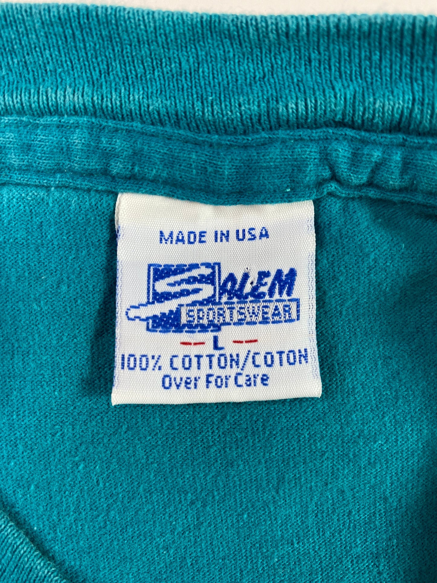 1995 SALEM x MIAMI DOLPHINS DAN MARINO Made in USA Size L Vintage NFL T-Shirt / G3616T