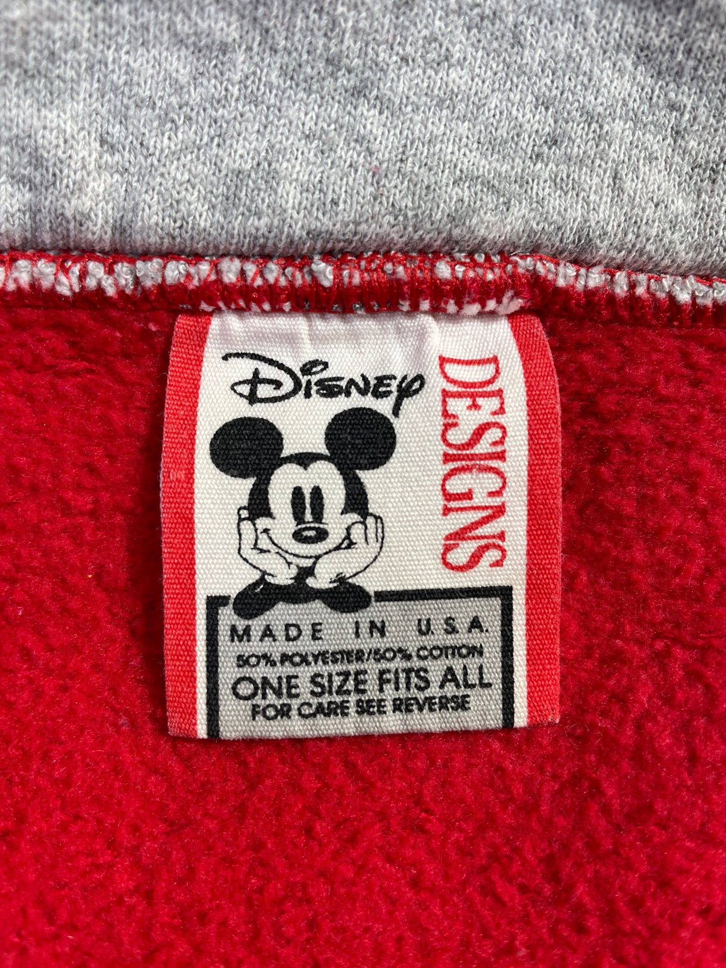 90's DISNEY MINNIE Made in USA Size Approx.L Vintage Half Zip Sweat-shirt / G4118S