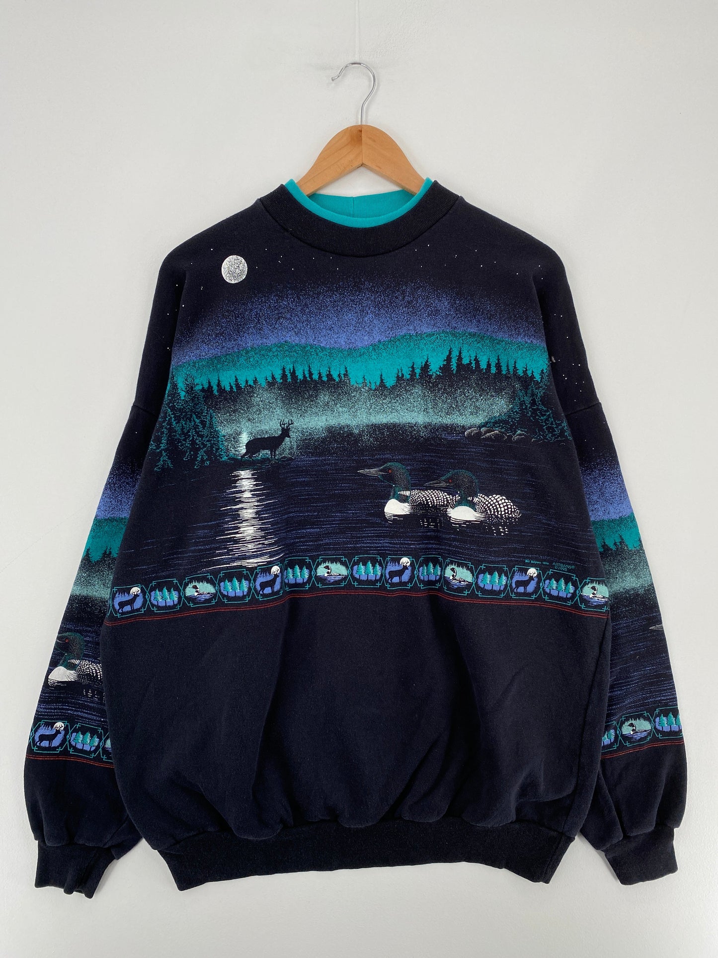 1995 DEER Made in USA Size XXL Animal Sweat-Shirt / E7225S