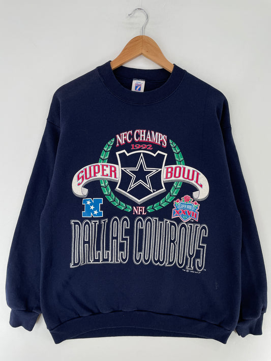1992 DALLAS COWBOYS Made in USA Size L Vintage College Sweat-shirt / E9928S
