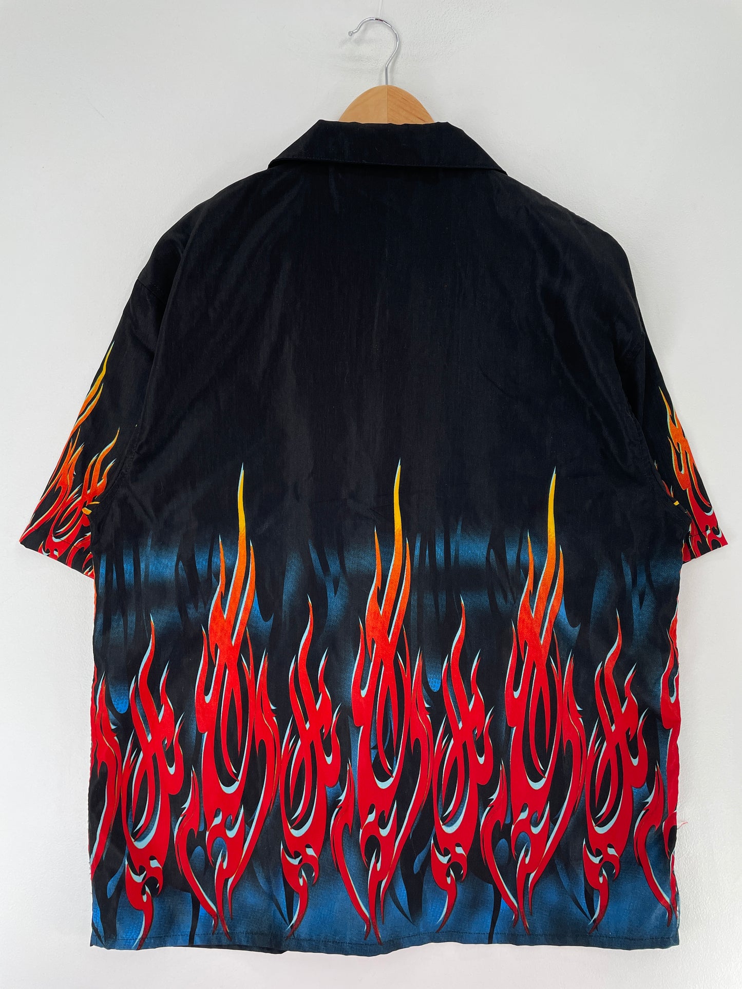 .Vintage FIRE Size L Button Down Shirt / F815B
