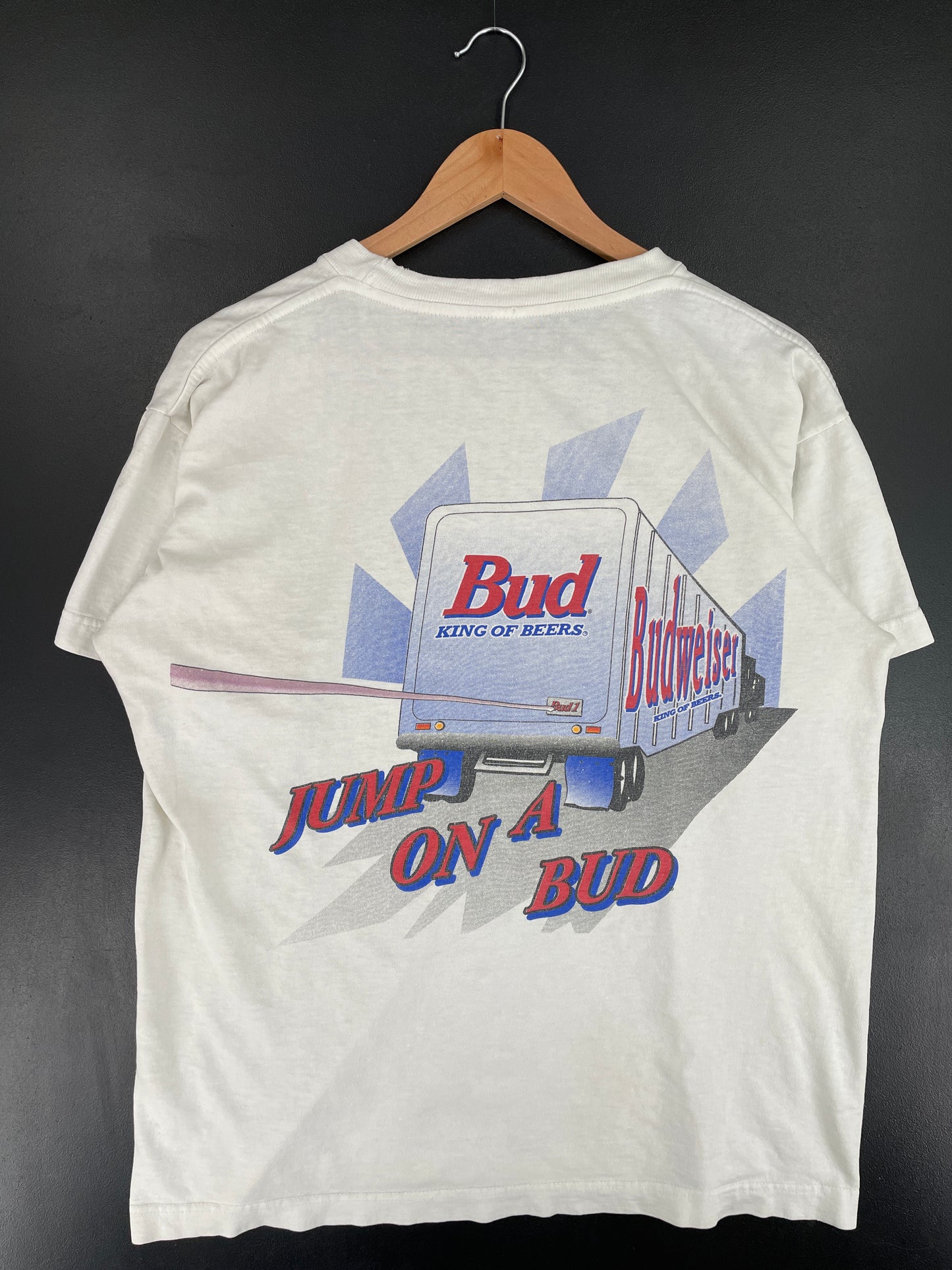 1995 BUDWEISER Size No Tag (Approx.L) Vintage T-Shirt / E8116T