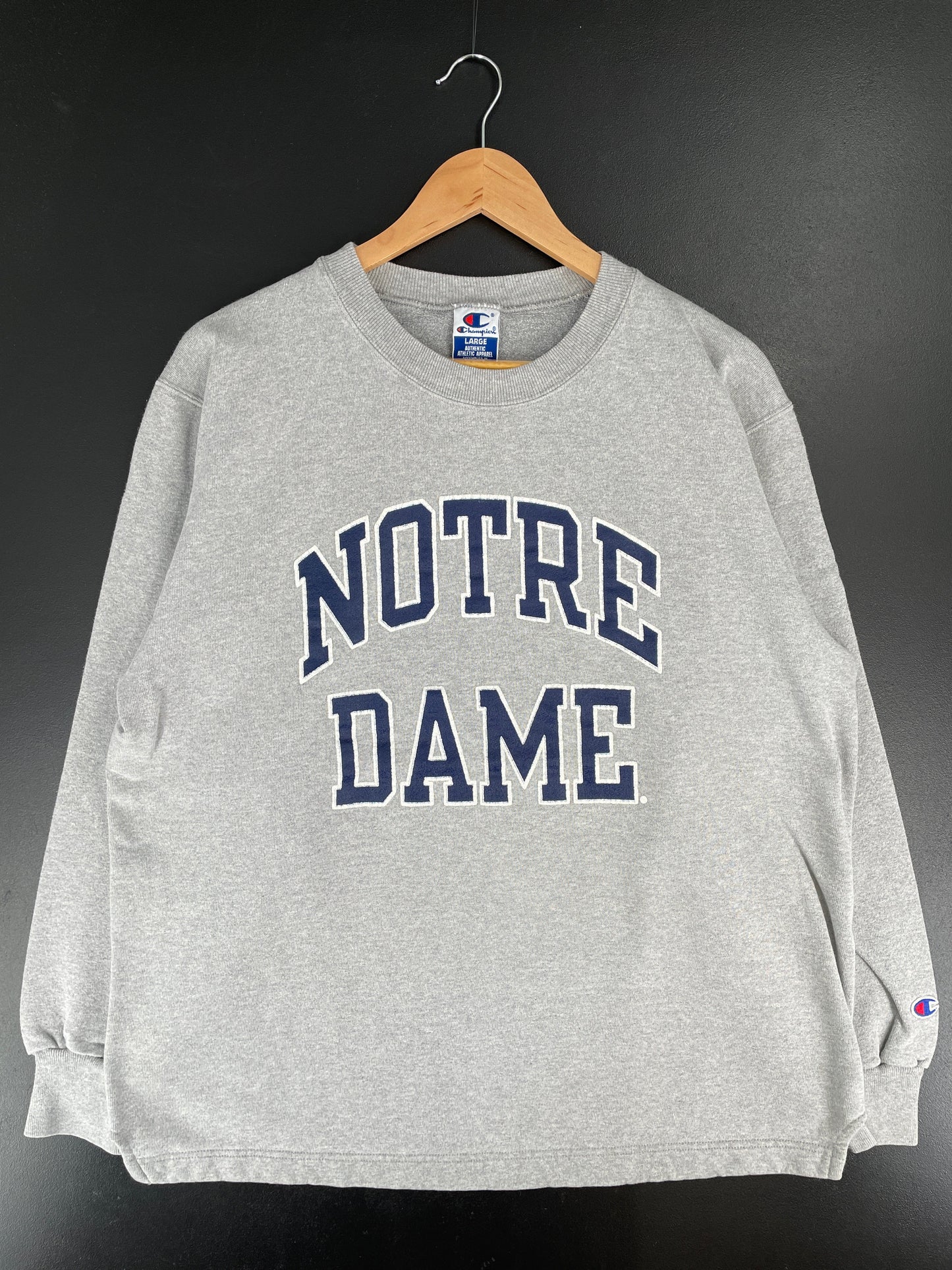 90’s CHAMPION x NOTRE DAME Size L Vintage College Sweat-shirt / F6452S