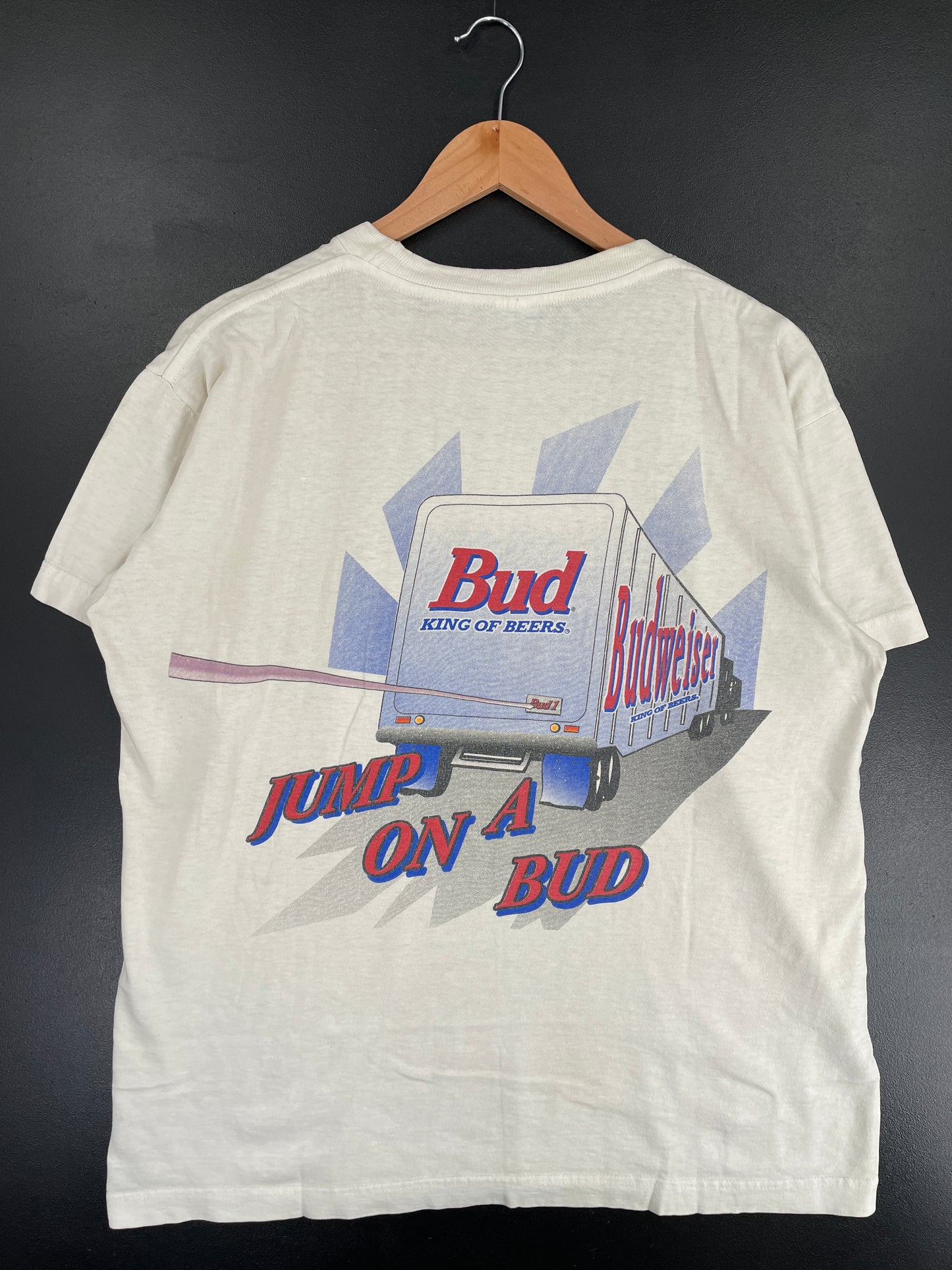 1995 BUDWEISER Size No Tag (Approx.L) Vintage T-Shirt / E8116T