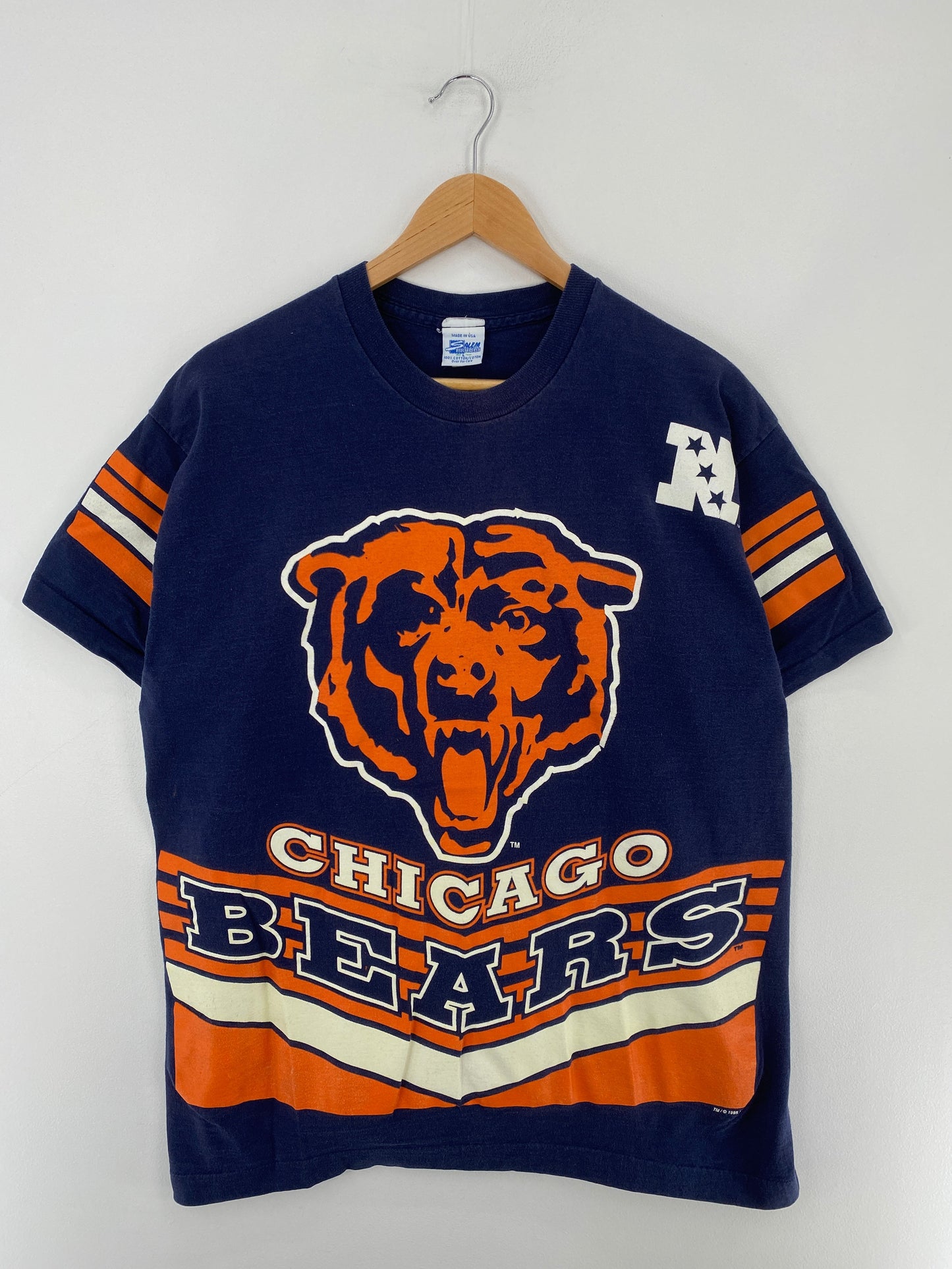 1995 SALEM x CHICAGO BEARS Made in USA Size L Vintage NFL T-Shirt / F4783T