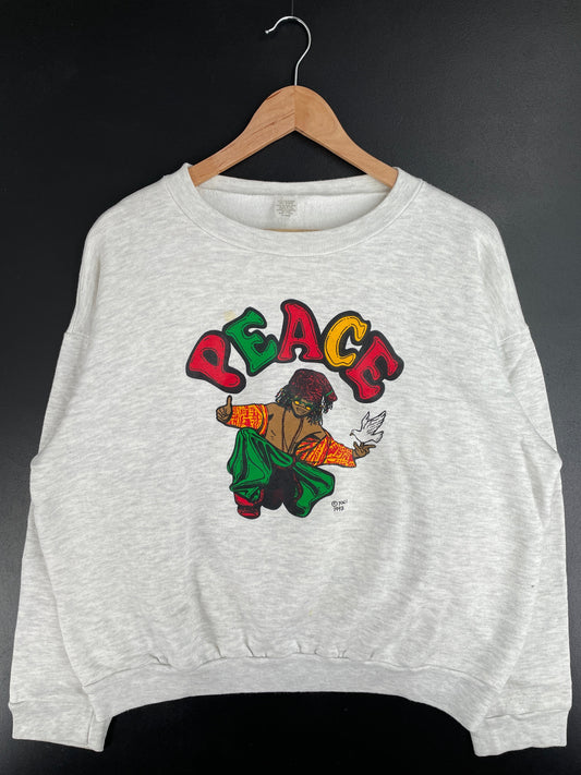 1993 REGGAE PEACE MADE IN USA Size XL Vintage Sweat-shirt / F7729S