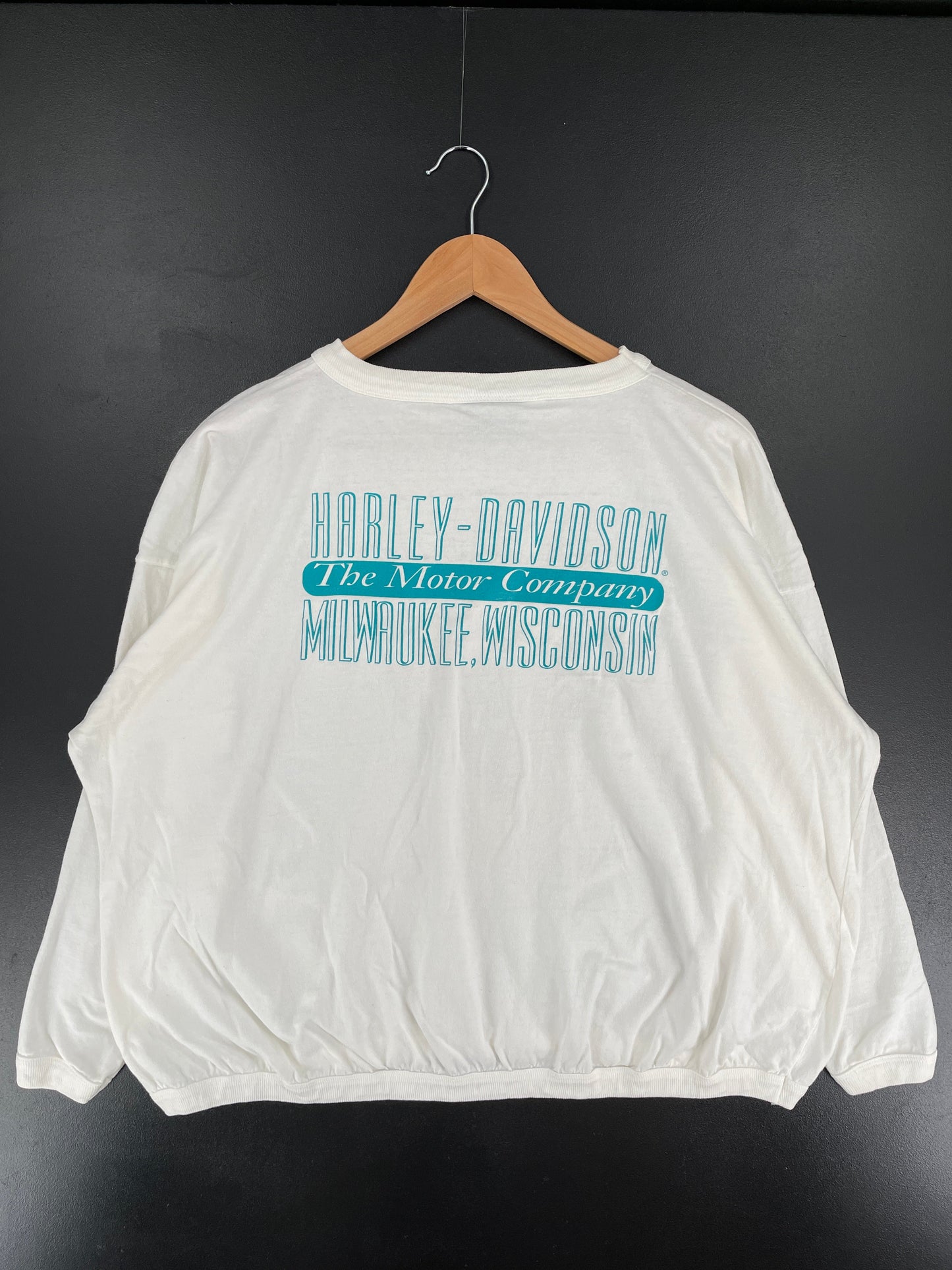 1993 HARLEY DAVIDSON MILWAUKEE WISCONSIN Made in USA Size Ladies.L-XL Vintage Long Sleeve T-shirt / F4576T