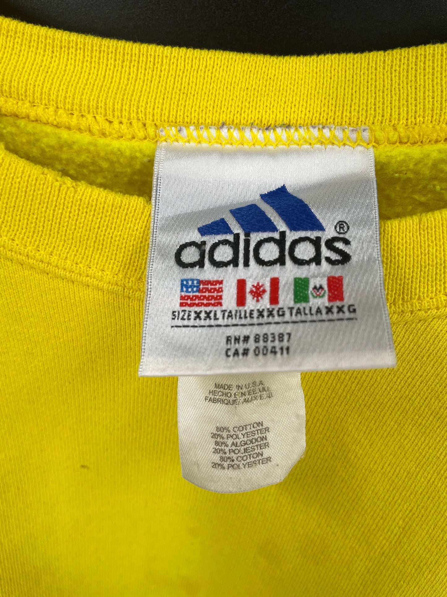 90’s ADIDAS Made in USA Size XXL Vintage Sweat-shirt / F5599S