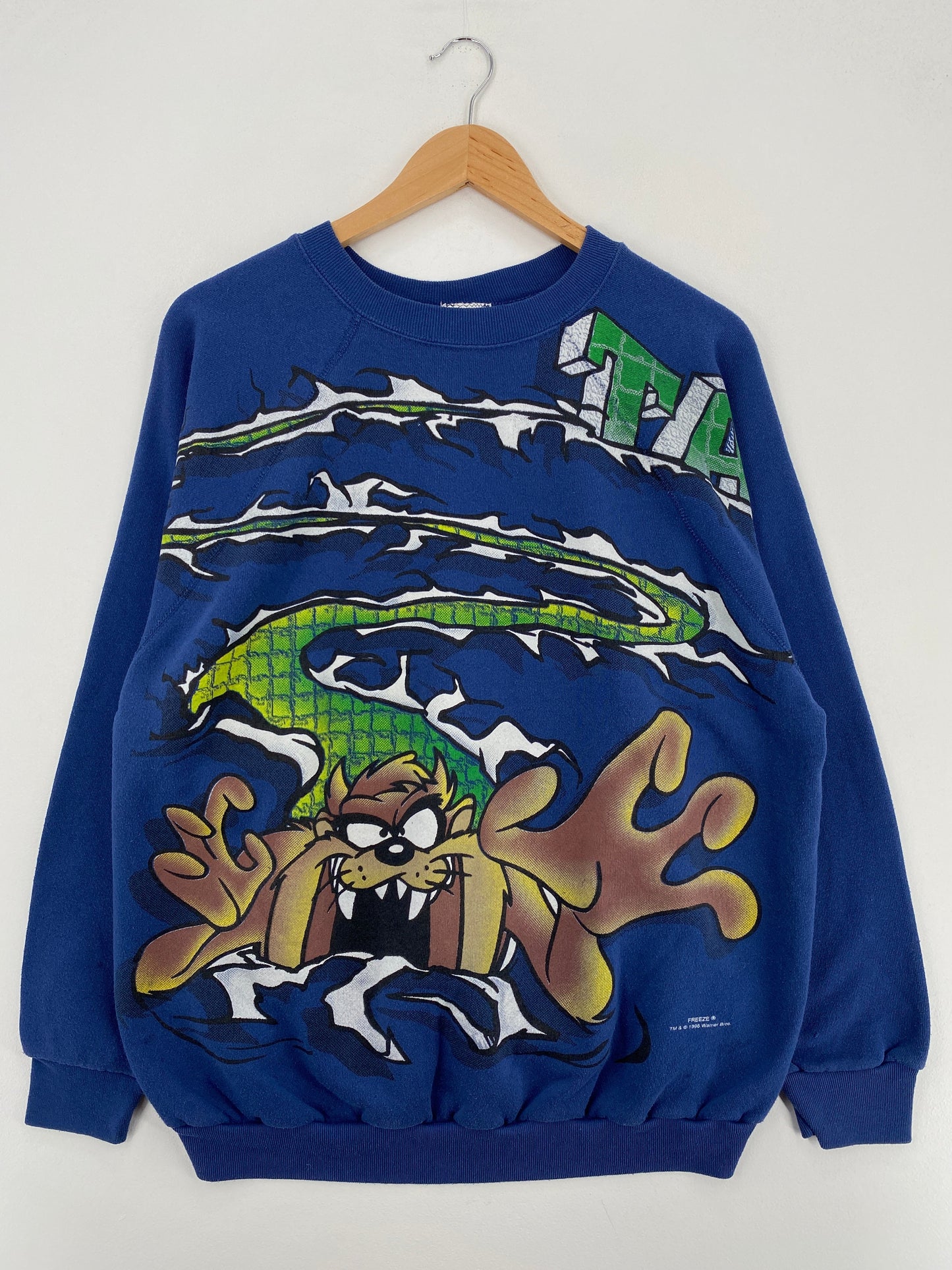 1996 LOONEY TUNES TAZ Made in USA Size XL Vintage Sweat-shirt / F6372S