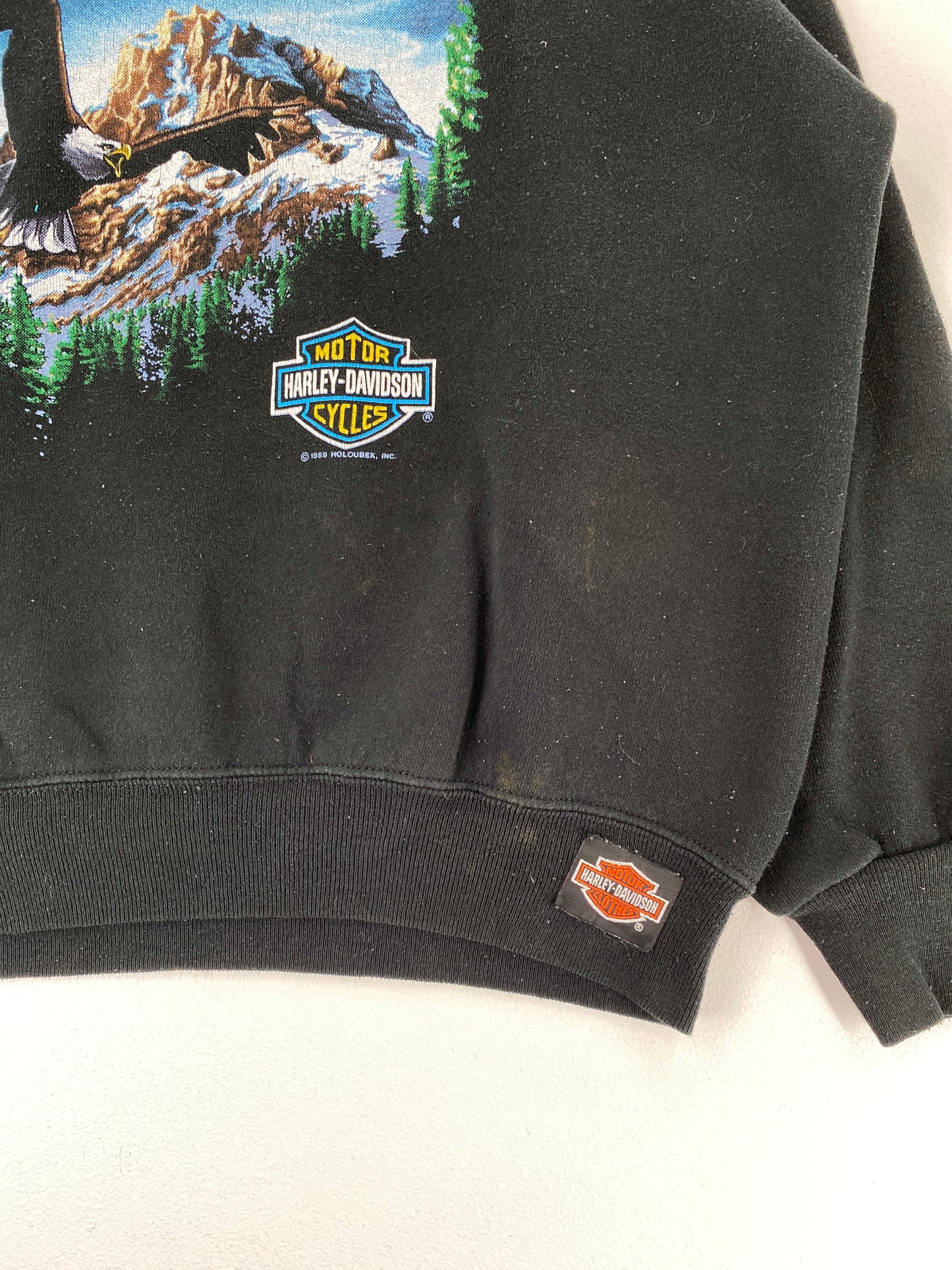 1989 HARLEY DAVIDSON EAGLE Size Approx.L Vintage Animal Sweat-Shirt / F4562S