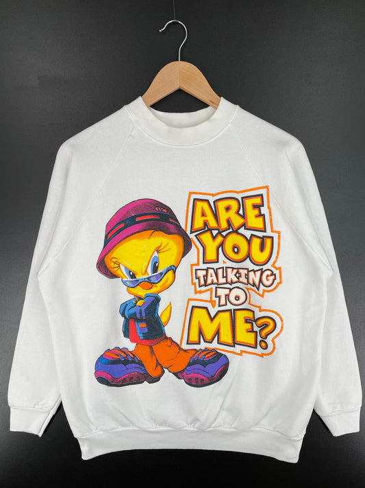 00' LOONEY TUNES TWEETY Size Approx.L Vintage Sweat-Shirt / G3810S