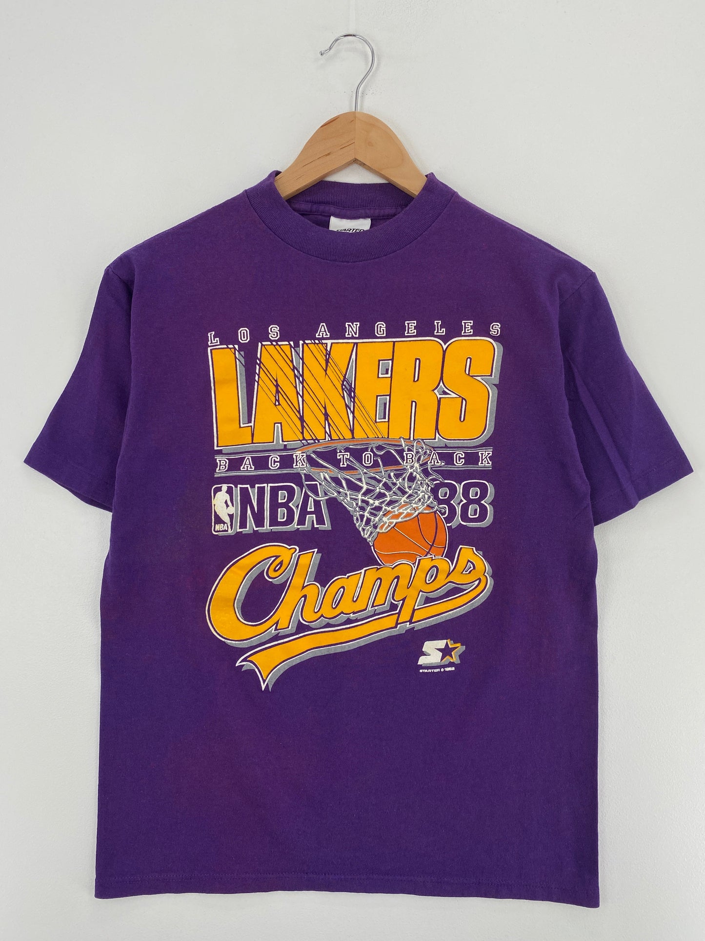 1988 STARTER x LOS ANGELES LAKERS Made in USA Size M Vintage NBA T-Shirt / E8180T