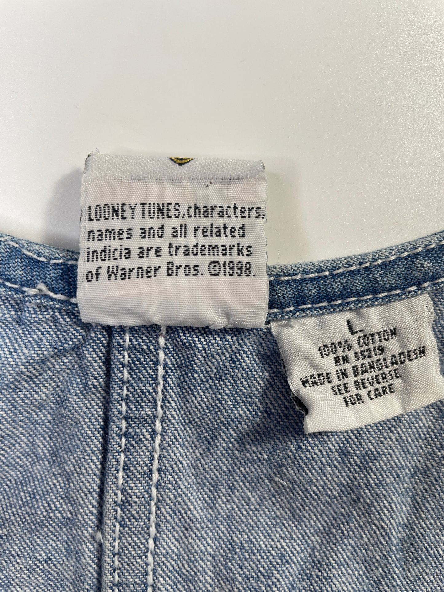 .1998 LOONEY TUNES Size L Vintage Denim Overall / E7880P