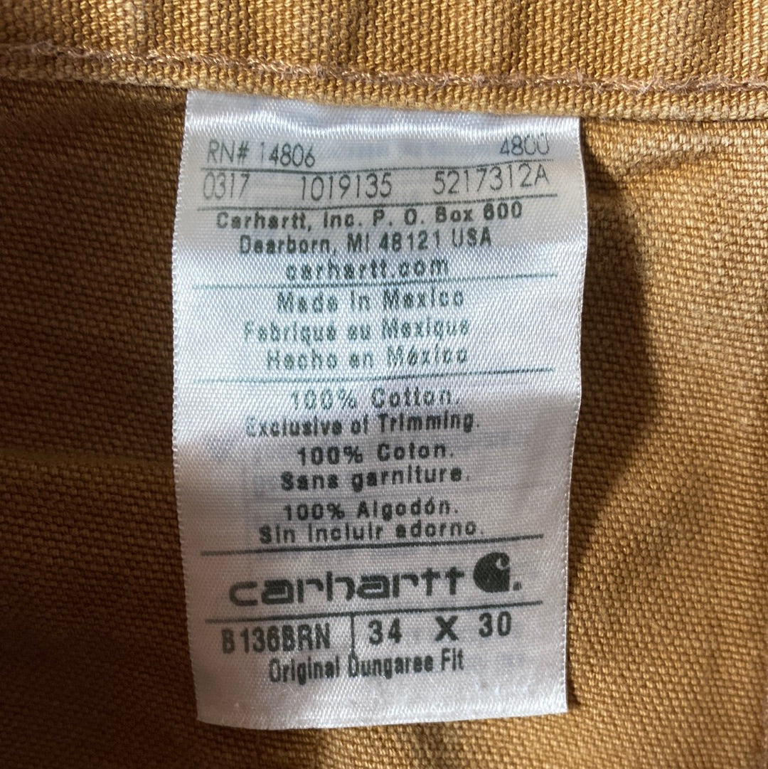Vintage CARHARTT Size W32xL29 Double Knee Duck Pants / F323P