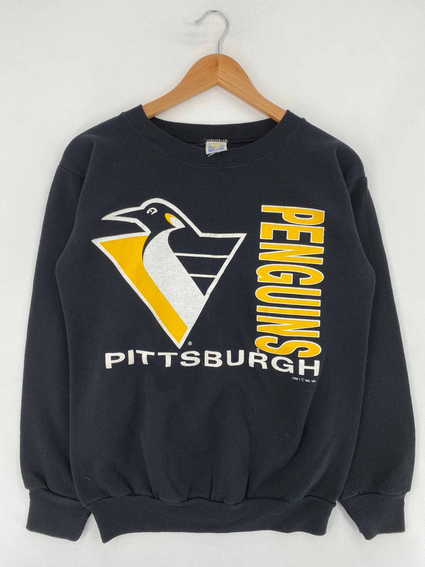 90’s PENGUINS PITTSBURGH Made in USA Size M Vintage NHL Sweat-Shirt / E9588S